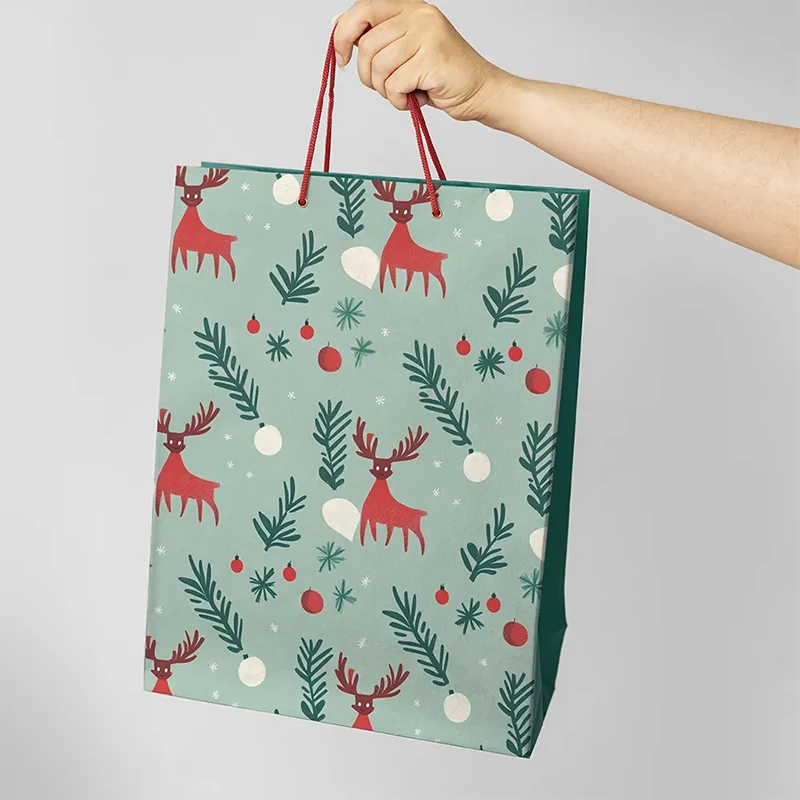 Kerstlogo papieren zak